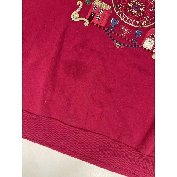 VINTAGE Antique Collector Graphic Crewneck Sweatshirt Men Large Red USA 90s - Picture 3 of 9